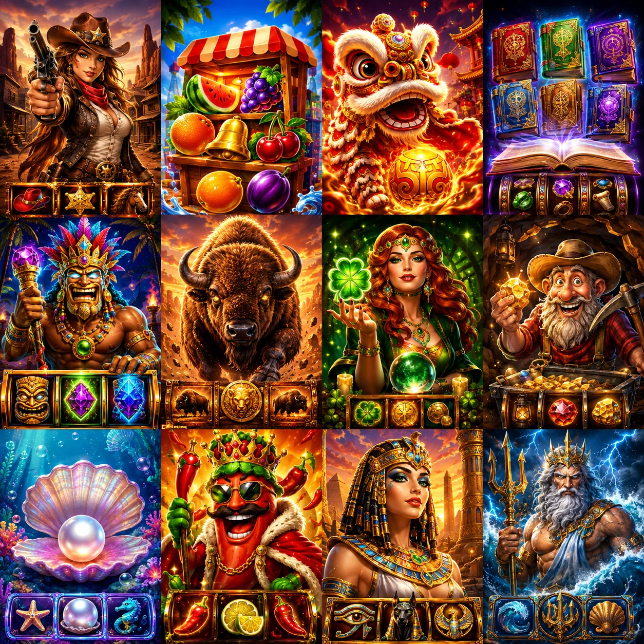 Farbige Arcade-Spielcover als PowerUpCasino Produktmotiv